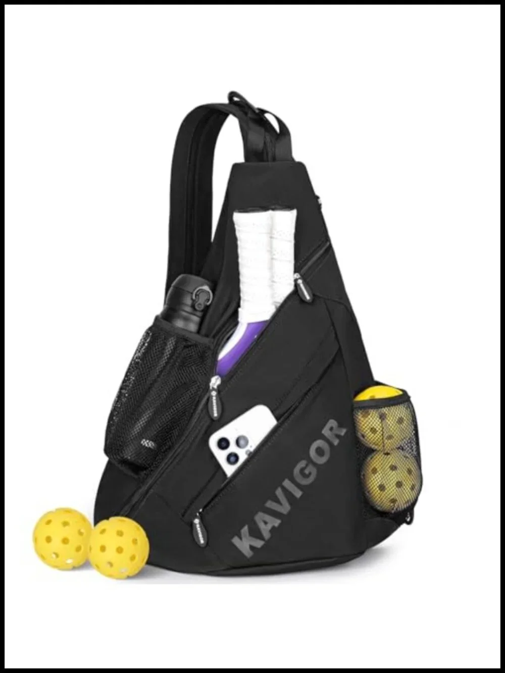 Ultra-Light Pickleball Sling Bag, 6-Pocket, Convertible Backpack